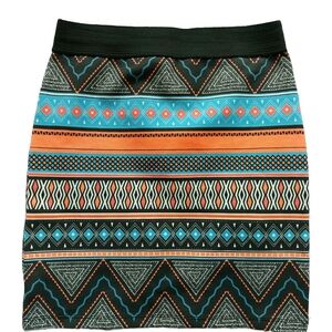 Zara Geometric Print Fitted Mini Skirt